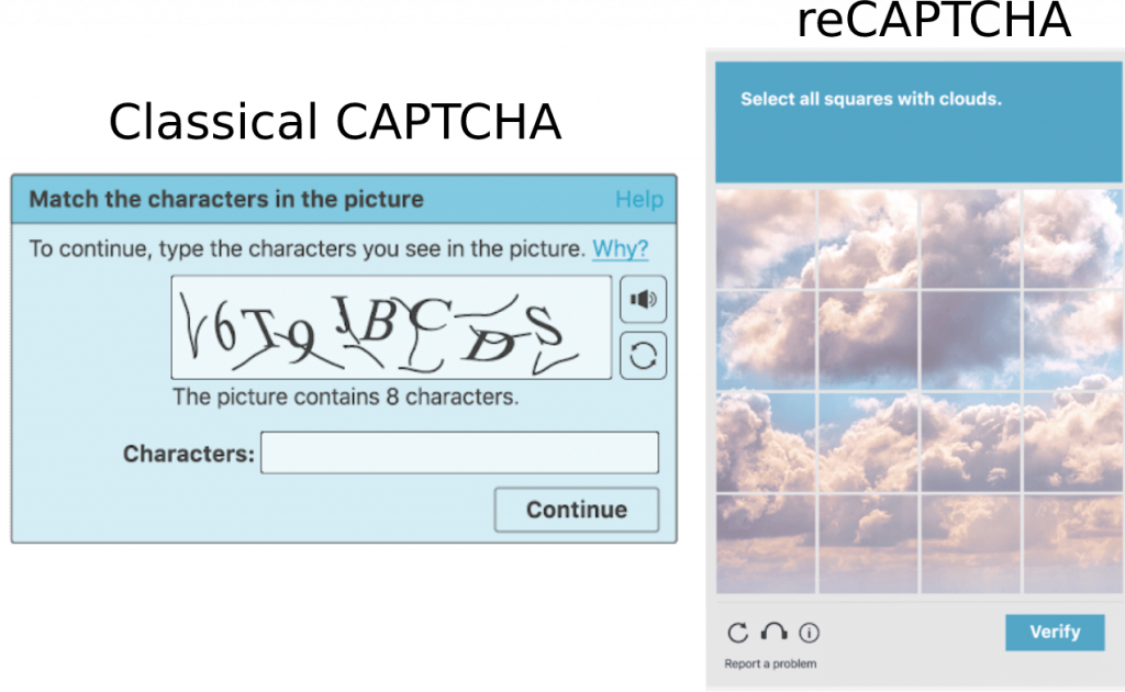 captcha vs recaptcha example