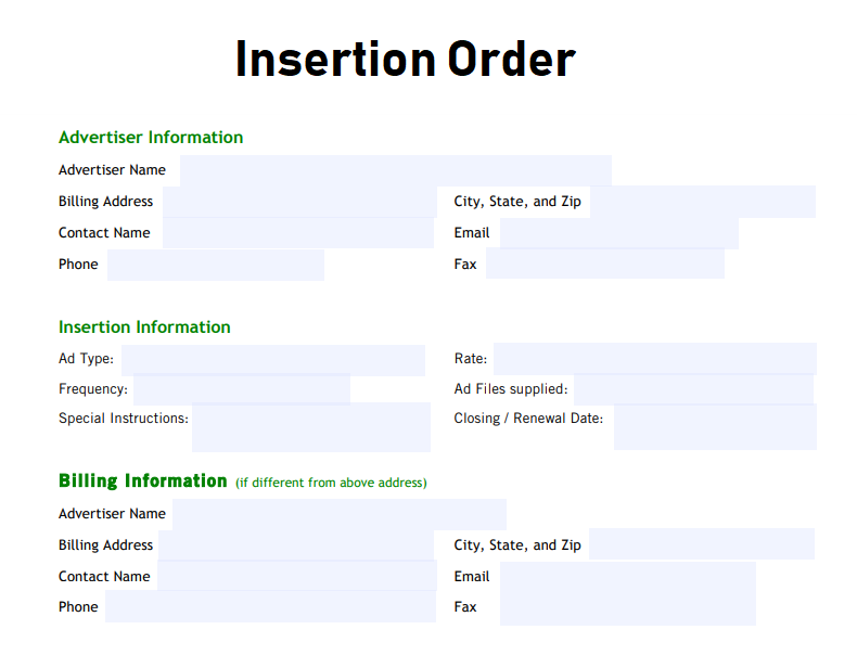 Insertion Order example