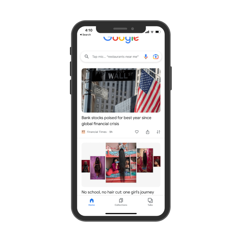 google discover feed example