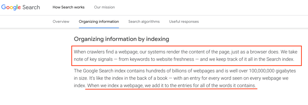 google indexing