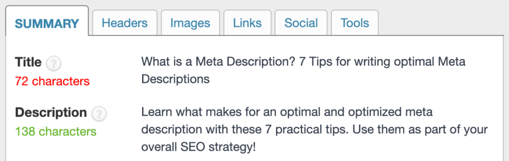 meta description example