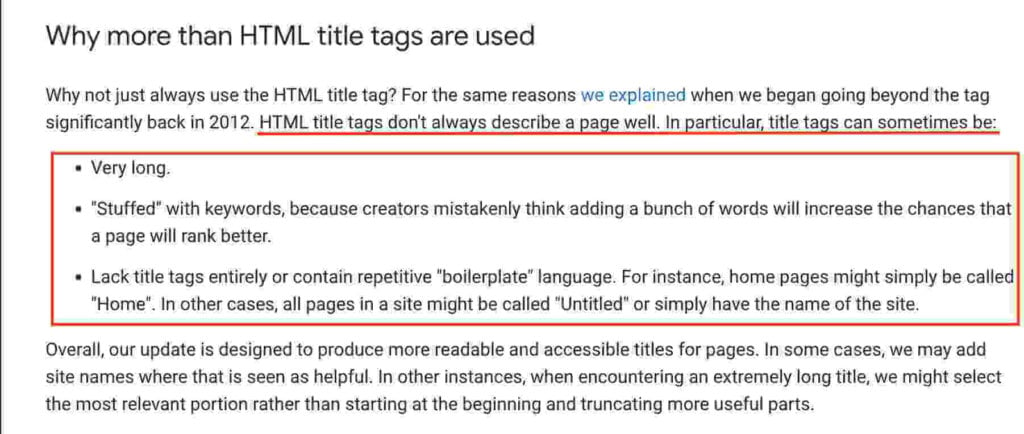 google title tags