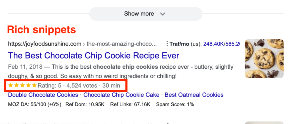 rich snippets example