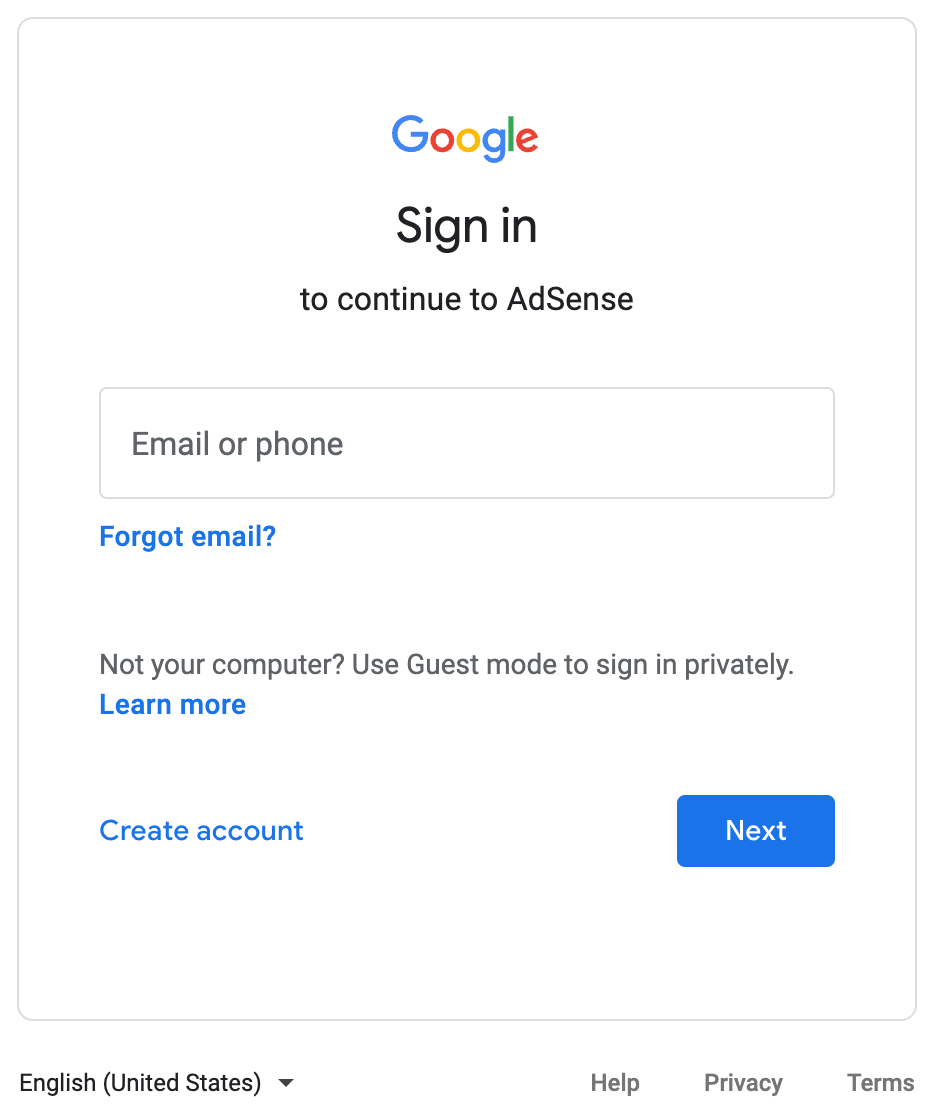 sign-in-google-adsense