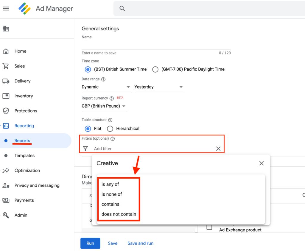 publisher query language in google ad manager