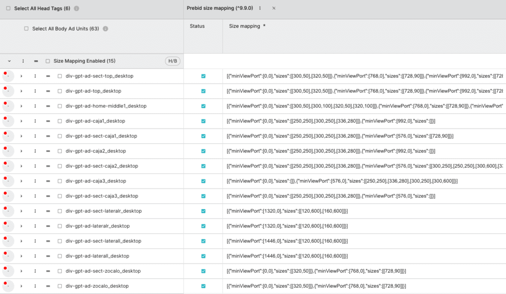 size mapping attribute prebid panel